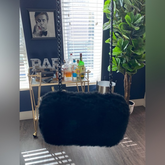 **SOLD** Sam Edelman Faux Fur Black Shoulder Bag - Picture 8 of 9